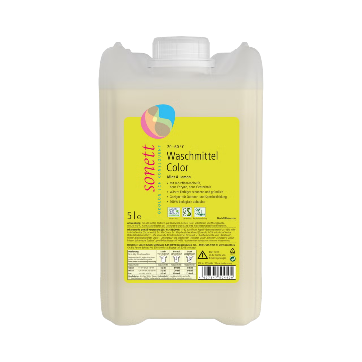 Detergente Líquido para Roupa de Cor Hortelã & Limão – Sonett