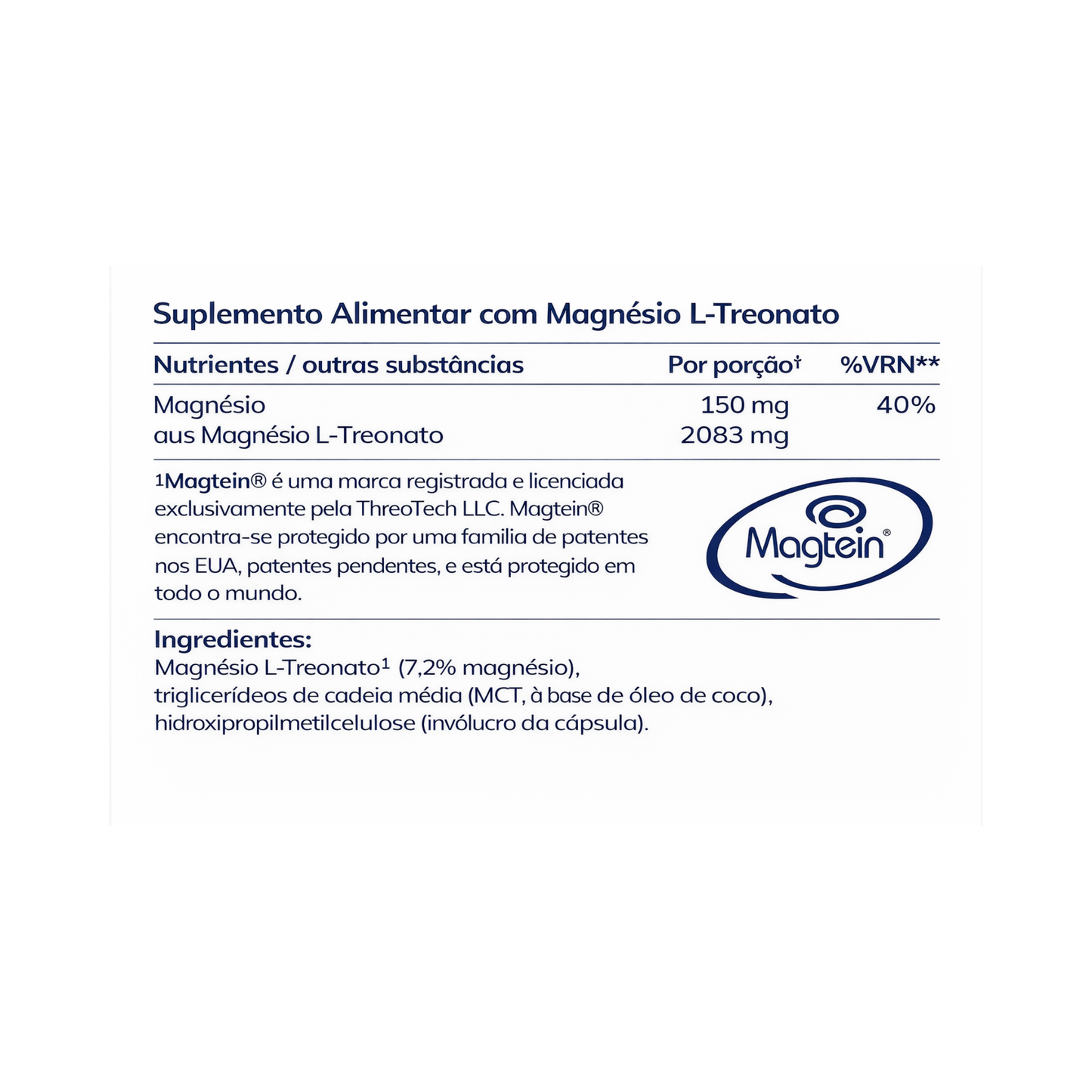 Magtein Magnesium L-Threonate – 90 cápsulas – Moleqlar