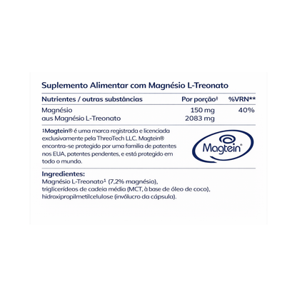 Magtein Magnesium L-Threonate – 90 cápsulas – Moleqlar