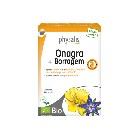 Onagra + Borragem – 60 cápsulas – Physalis