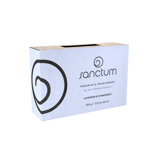 Sabonete de Lavanda e Camomila com Óleo de Semente de Macâdamia Orgânicos Certificados – 100gr – Sanctum