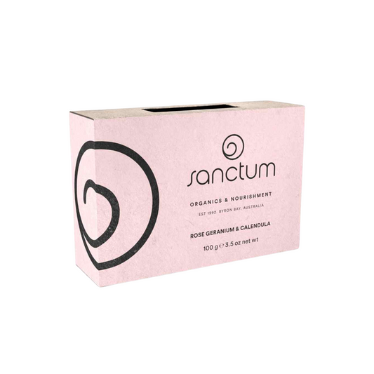 Sabonete Natural com Rosa, Gerânio e Calêndula Orgânicos Certificados – 100gr – Sanctum