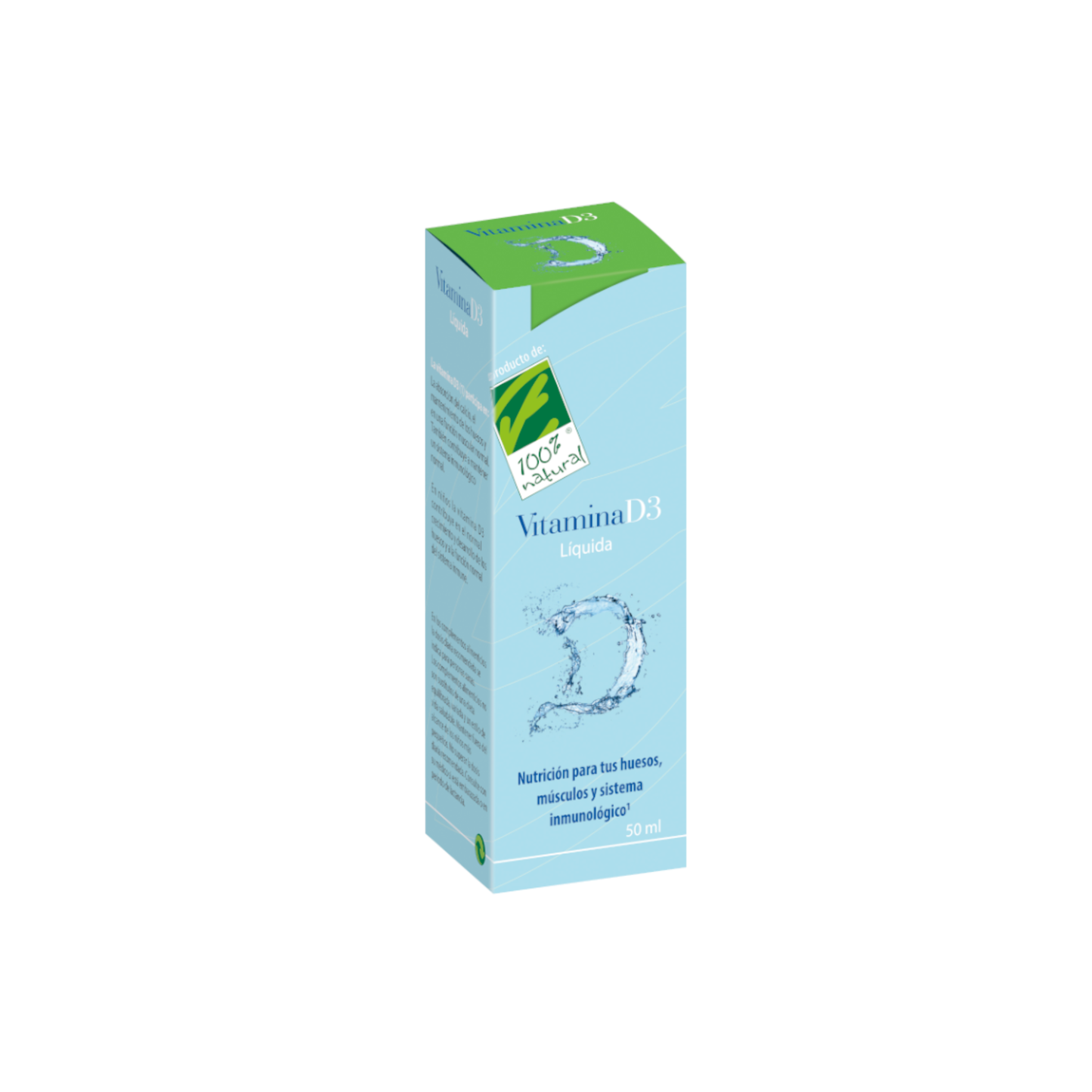 Vitamina D3 Líquida – 50ml – Cien por Cien Natural